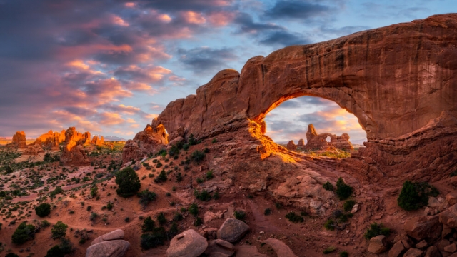 A view of Arches National Park in Utah.