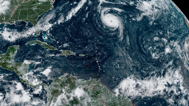 Hurricane Nigel gathering strength in the Atlantic Ocean.