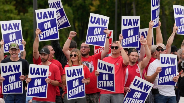 United Auto Workers members on the picket line