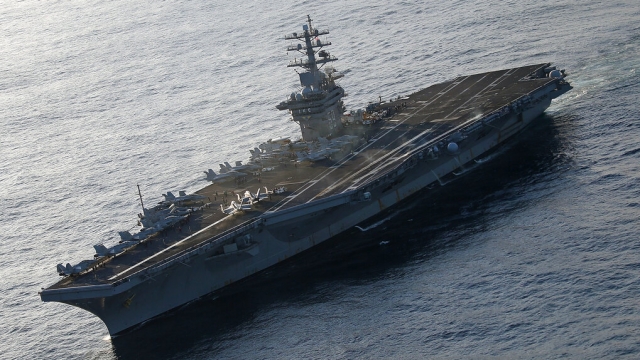 The USS Dwight D. Eisenhower aircraft carrier.