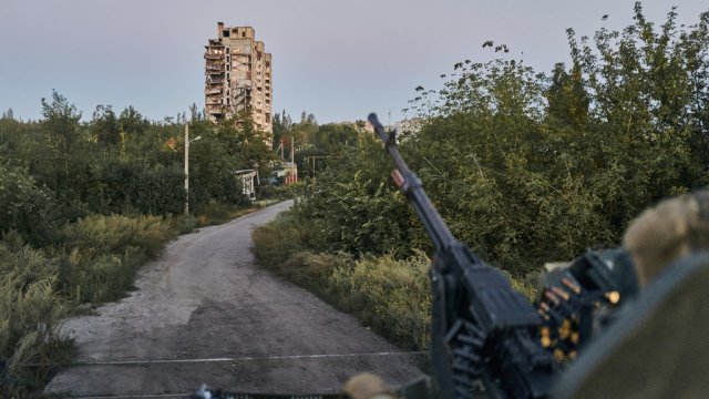 A Ukrainian soldier in his position in Avdiivka, Donetsk region, Ukraine.