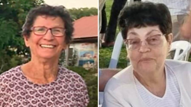 Yocheved Lifshitz, left, and Nurit Cooper, who were held as hostage by Palestinian Hamas militants