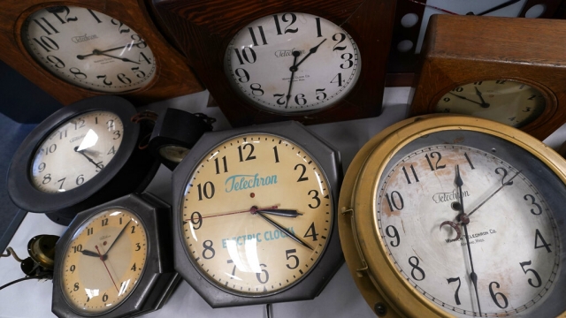 A selection of vintage clocks.