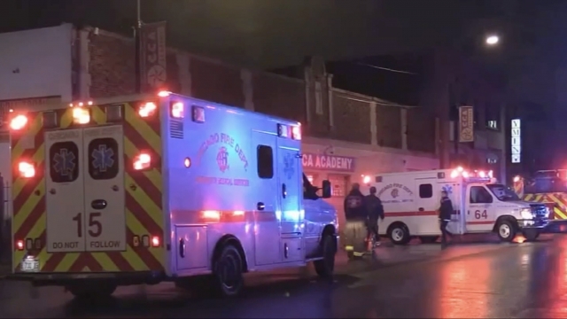 Ambulance on scene of a shooting in Chicago