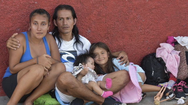 Migrants from Honduras at the Mexican border