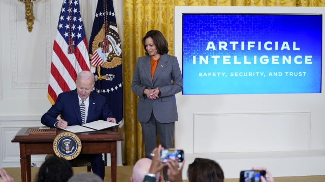 President Joe Biden signs an executive on artificial intelligence