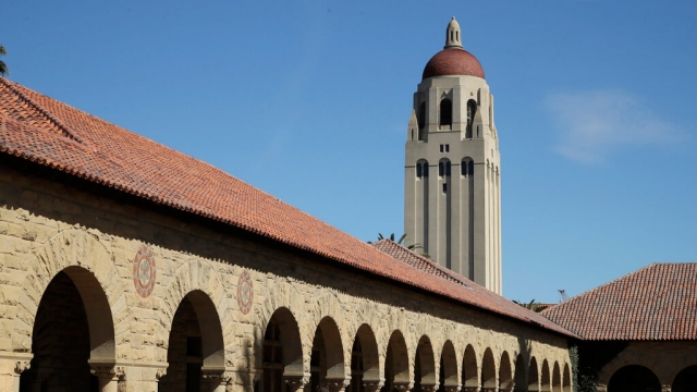 The Stanford University campus beneath Hoover Tower.