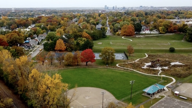 Aerial view of a park