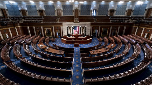The empty chamber of the House of Representatives is seen at the Capitol