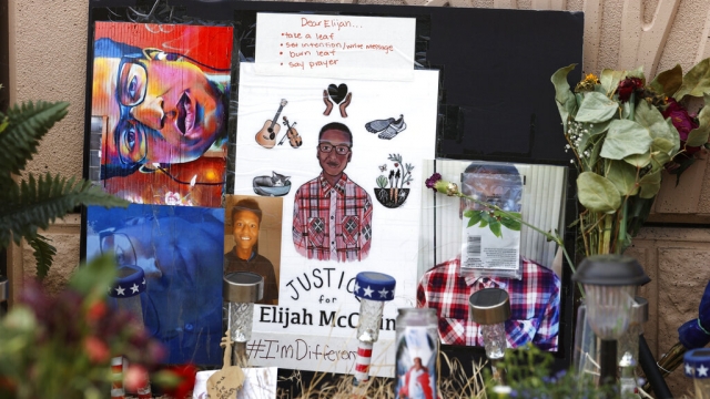 A makeshift memorial in honor of Elijah McClain.