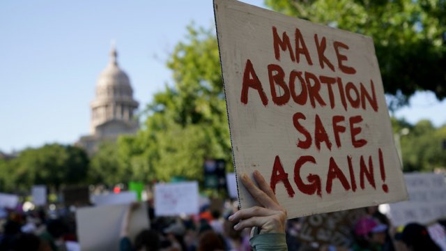 Abortion rights demonstrators near the Texas state Capitol.
