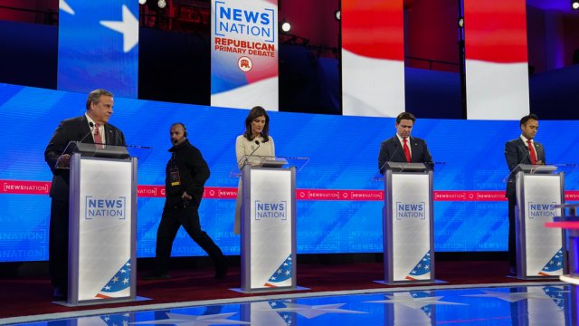 Republican presidential candidates during a debate.