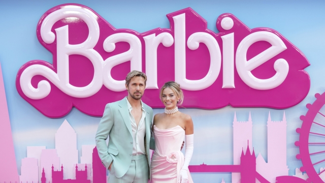 Ryan Gosling and Margot Robbie at the European premiere of "Barbie."