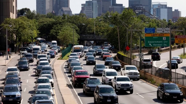 Heavy traffic heads out of Boston.