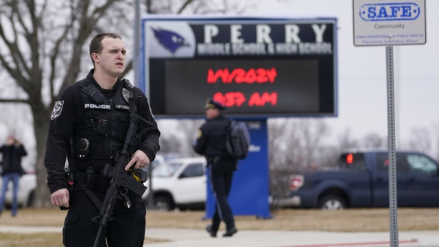 Police responding to an active shooter situation in Perry, Iowa.