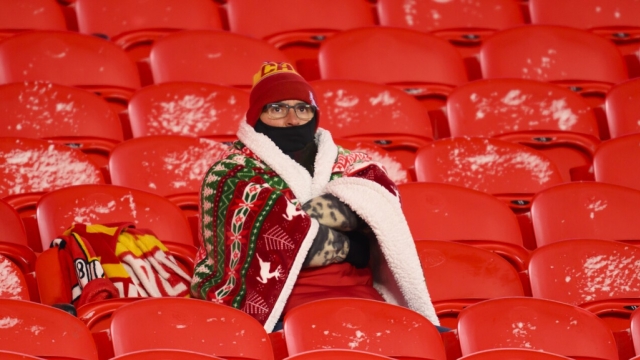 Chiefs Fan's Beer Freezes in Bitter Cold at Arrowhead Stadium