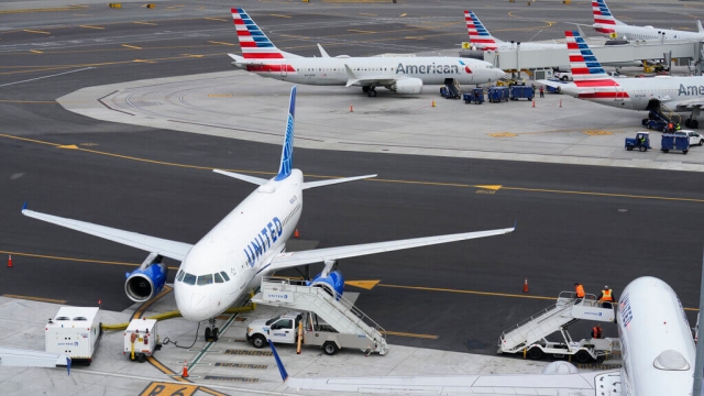 Planes on the tarmac at LaGuardia Airport in New York