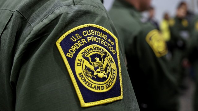 A U.S. Customs and Border Protection patch on a Border Patrol agent's uniform