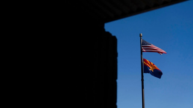The American and Arizona state flags