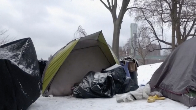 Homeless peoples' tents.