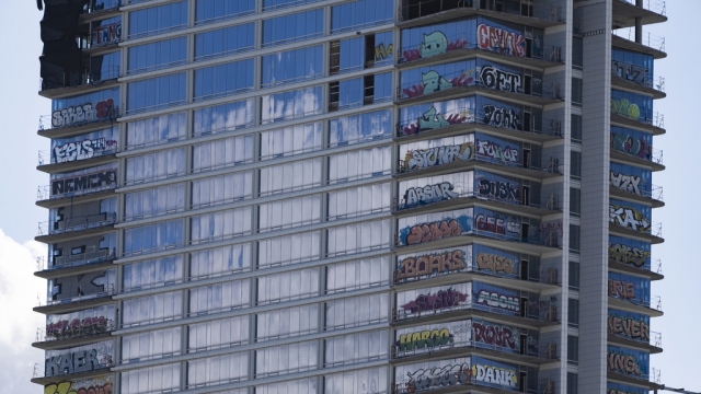 Los Angeles high-rise building tagged with 27 stories of graffiti