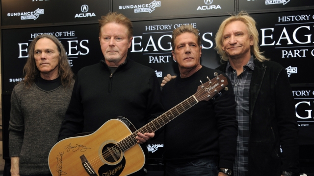 2013 photo of Eagles band members, from left, Timothy B. Schmit, Don Henley, Glenn Frey and Joe Walsh.
