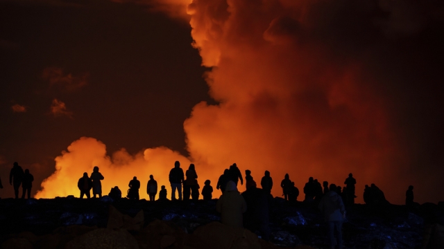 A volcano in Iceland is erupting for the fourth time in 3 months