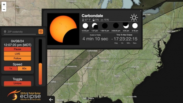 This map shows the best time to see the solar eclipse in your city