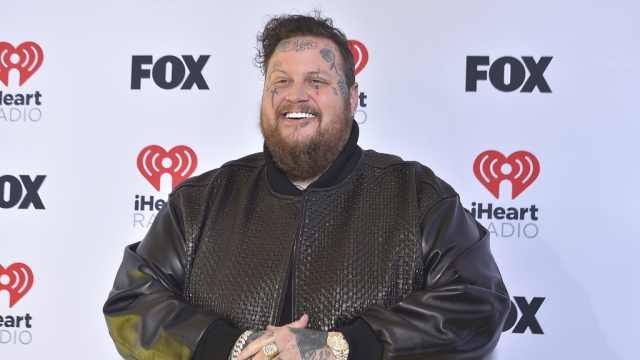 Jelly Roll arrives at the iHeartRadio Music Awards.