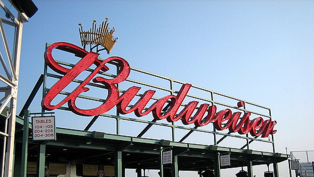 A Budweiser sign
