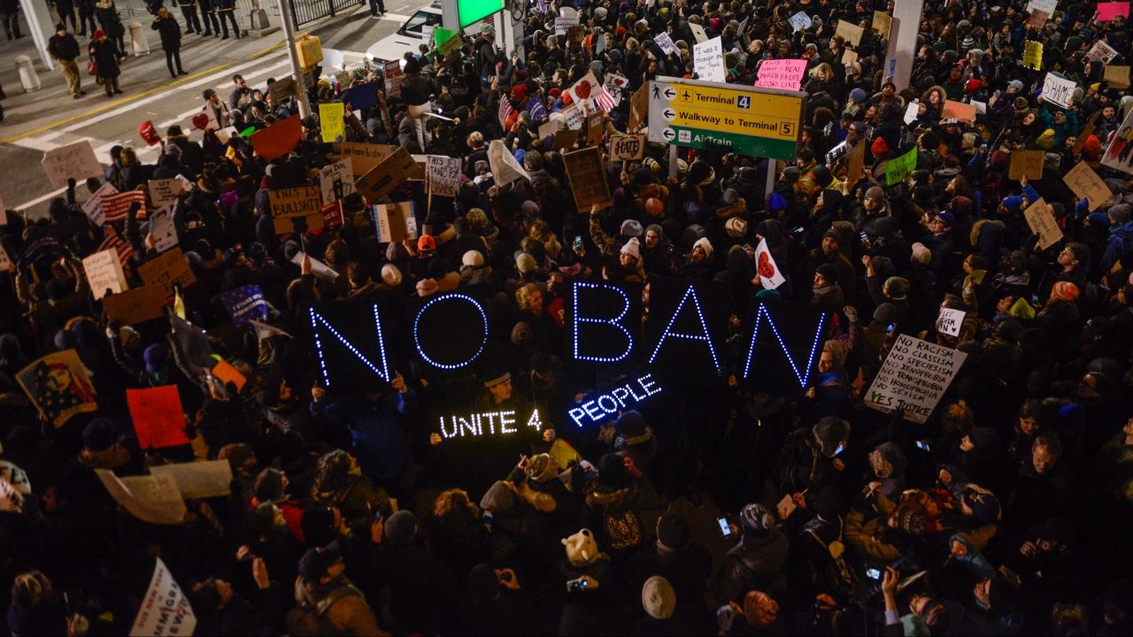 Protest against the travel ban on several Muslim-majority countries