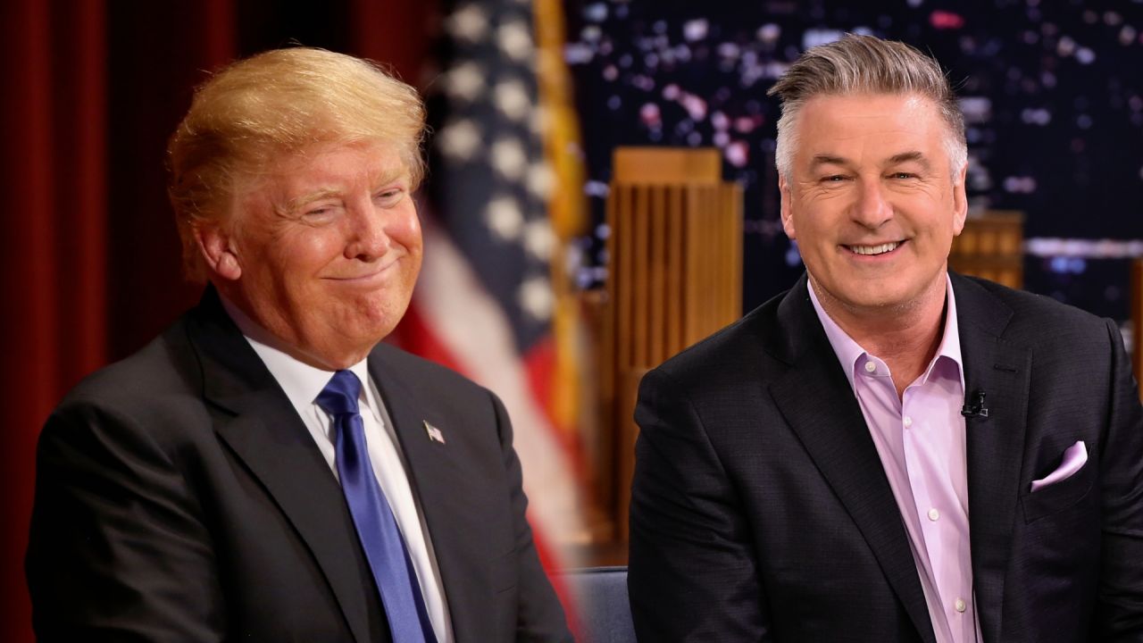 A side by side of Alec Baldwin and Donald Trump