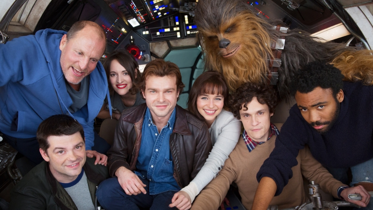 Cast photo of the Han Solo prequel movie