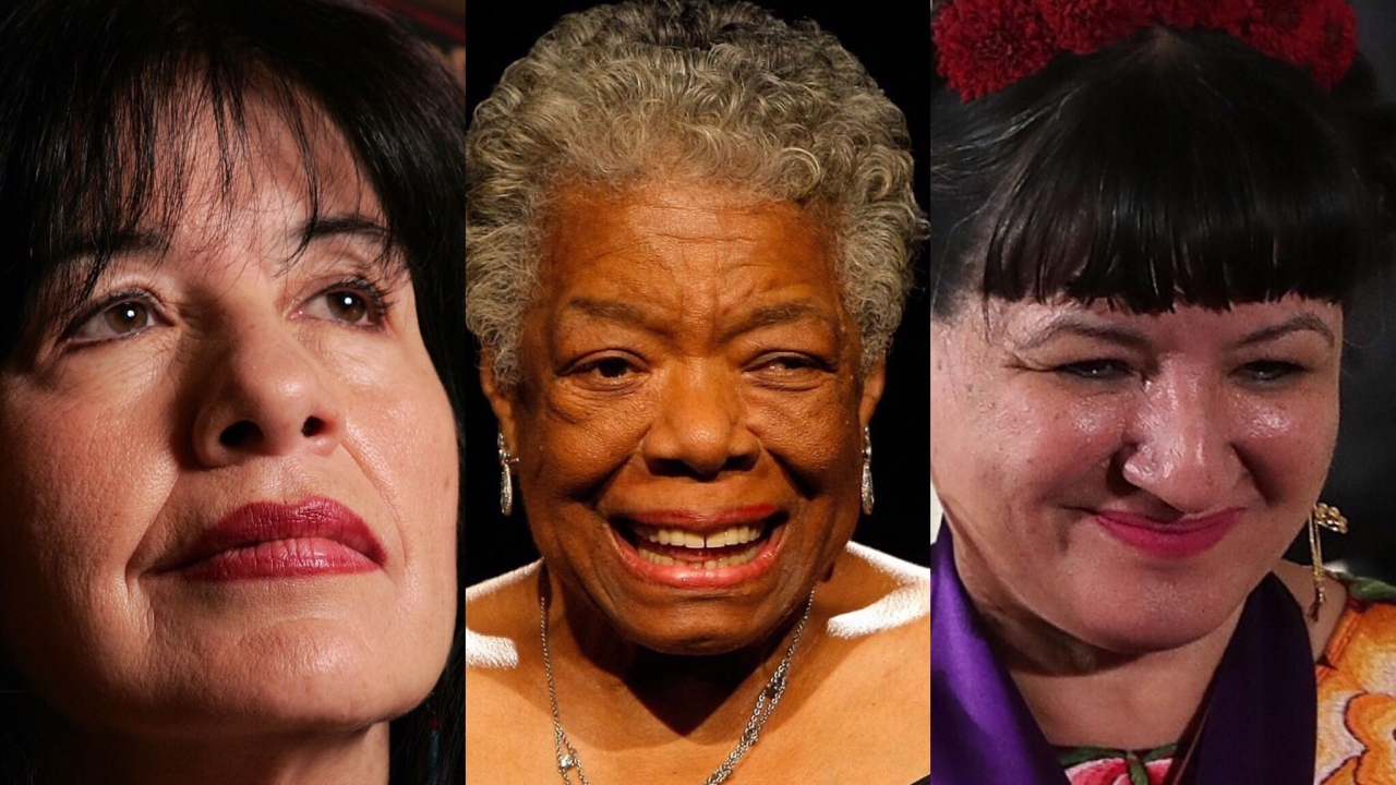 Authors Joy Harjo, Maya Angelou and Sandra Cisneros