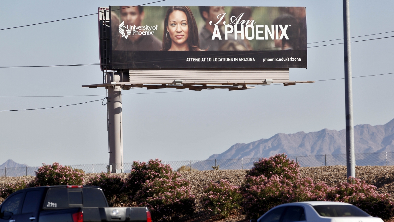 A University of Phoenix billboard