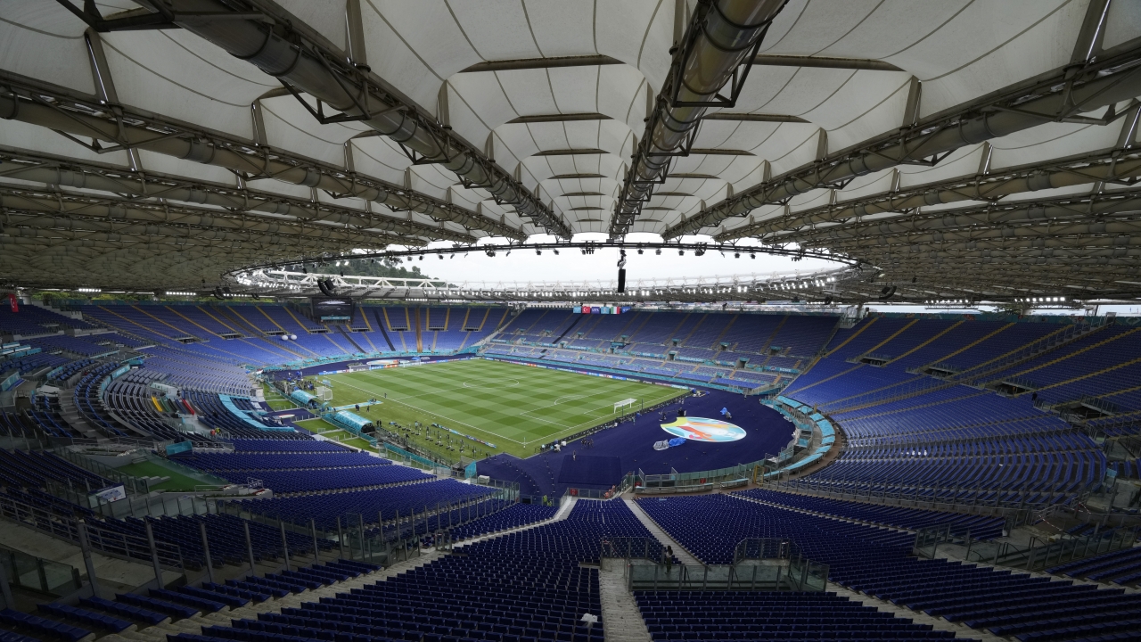 A view of the stadium prior to an Italian national team training session ahead of Friday's Euro 2020