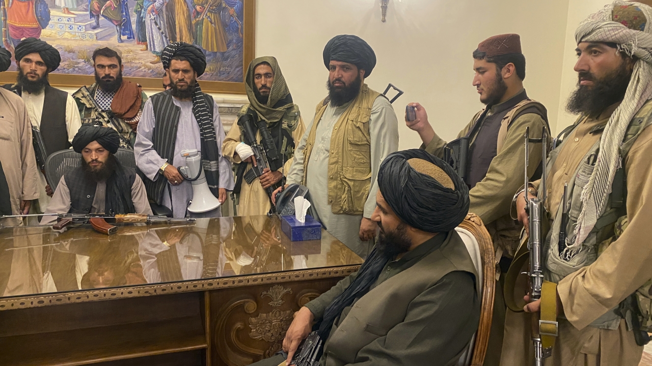 Taliban fighters take control of Afghan presidential palace after President Ashraf Ghani fled the country.