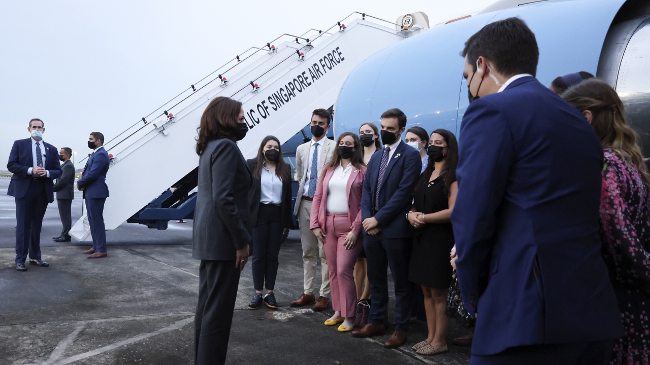 U.S. Vice President Kamala Harris departs Singapore for Vietnam.