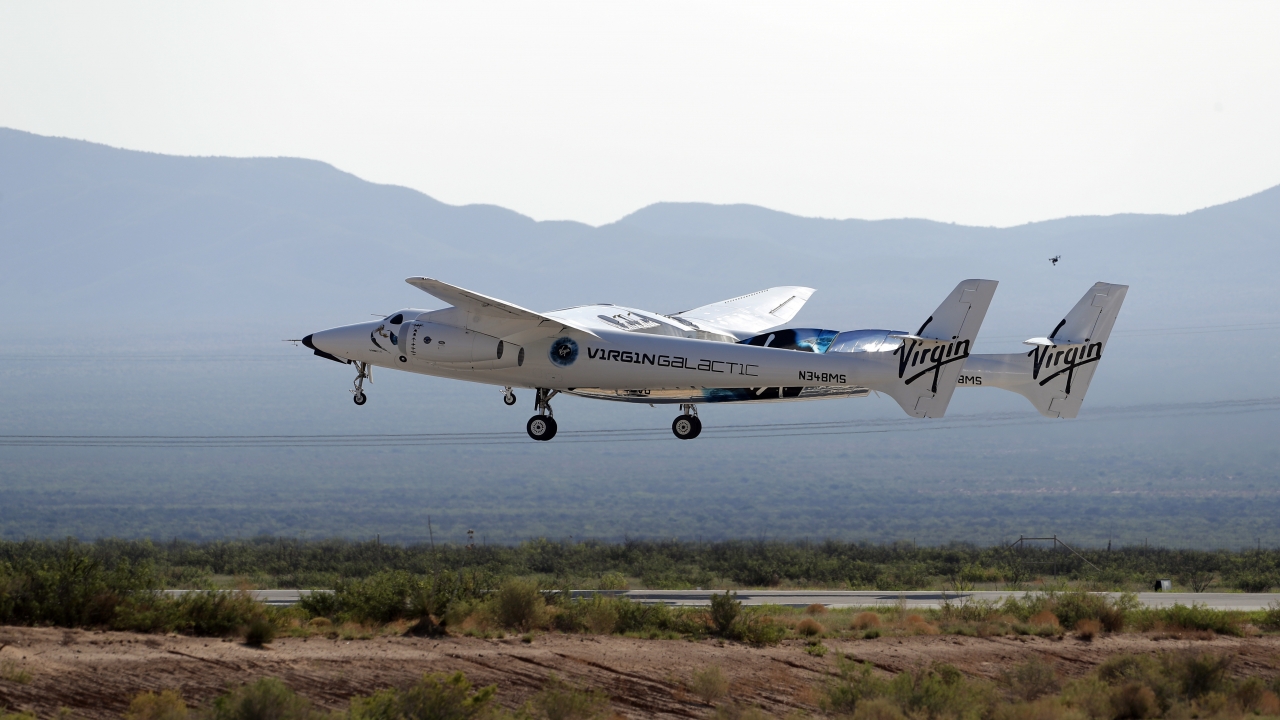 The craft carrying Virgin Galactic founder Richard Branson and other crew members