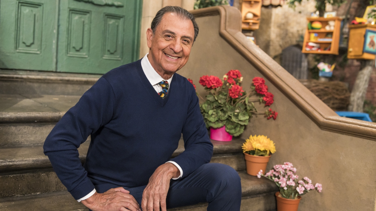 Emilio Delgado poses for a picture while filming the 50th season of "Sesame Street."