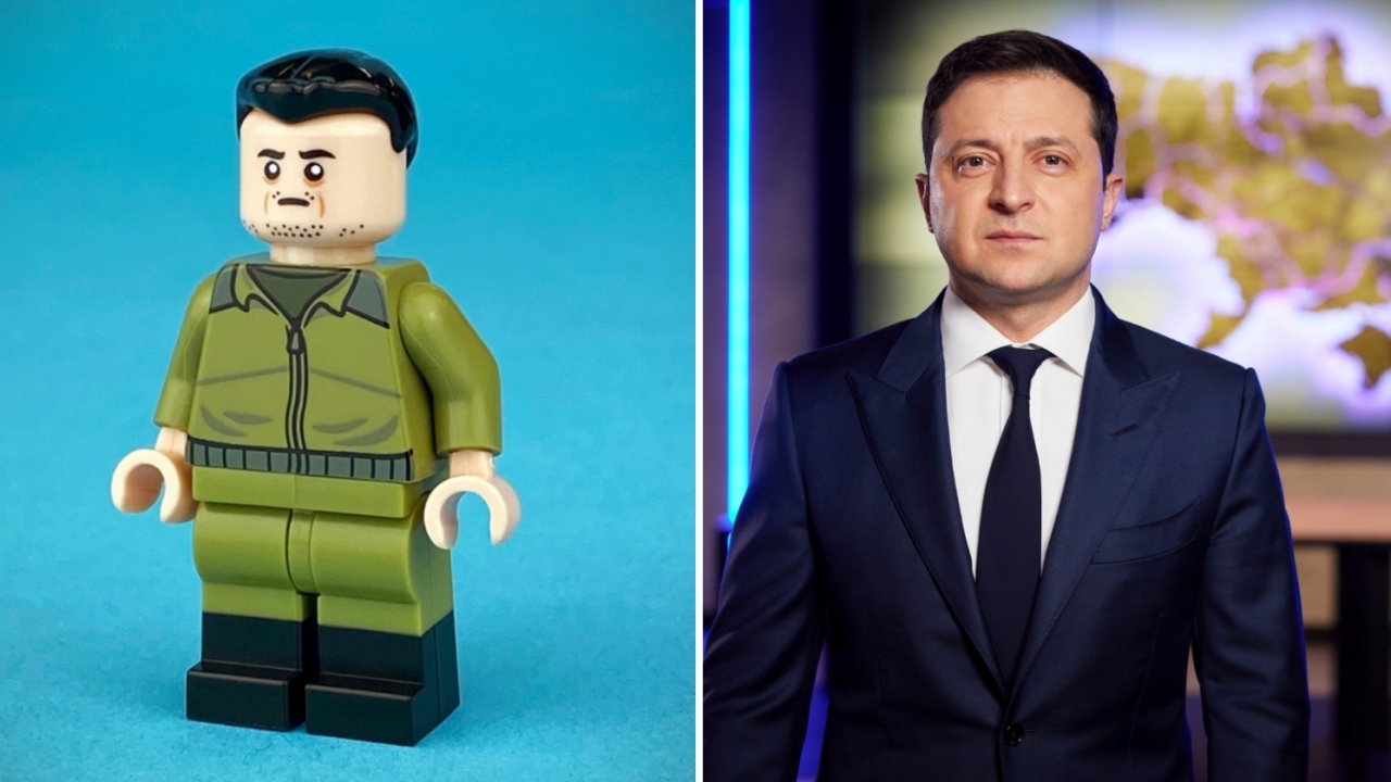 Lego figure of Ukrainian President Volodymyr Zelenskyy