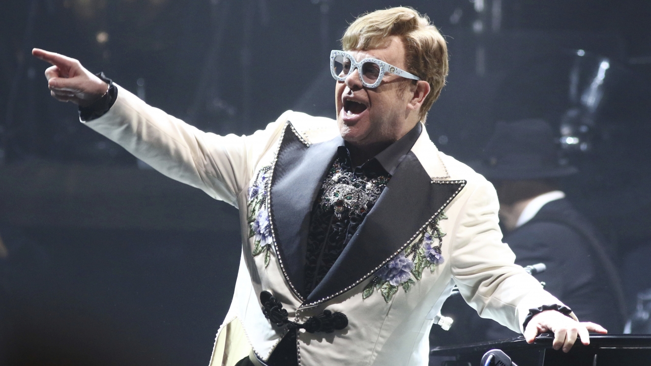 Elton John performing at Madison Square Garden.
