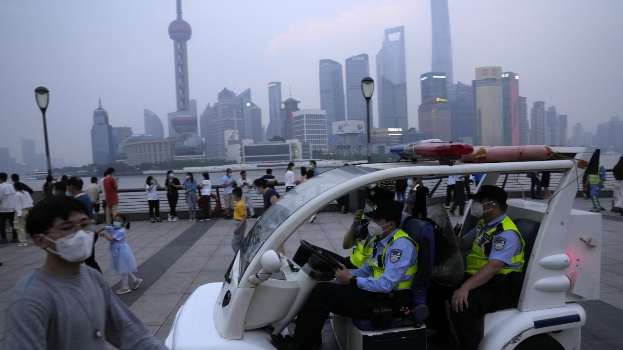 Chinese police in Shanghai