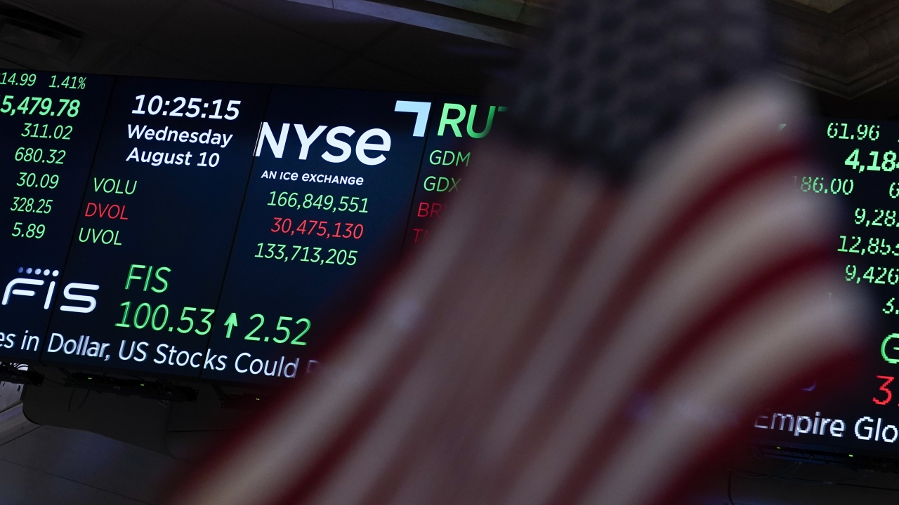 Market data at the New York Stock Exchange.