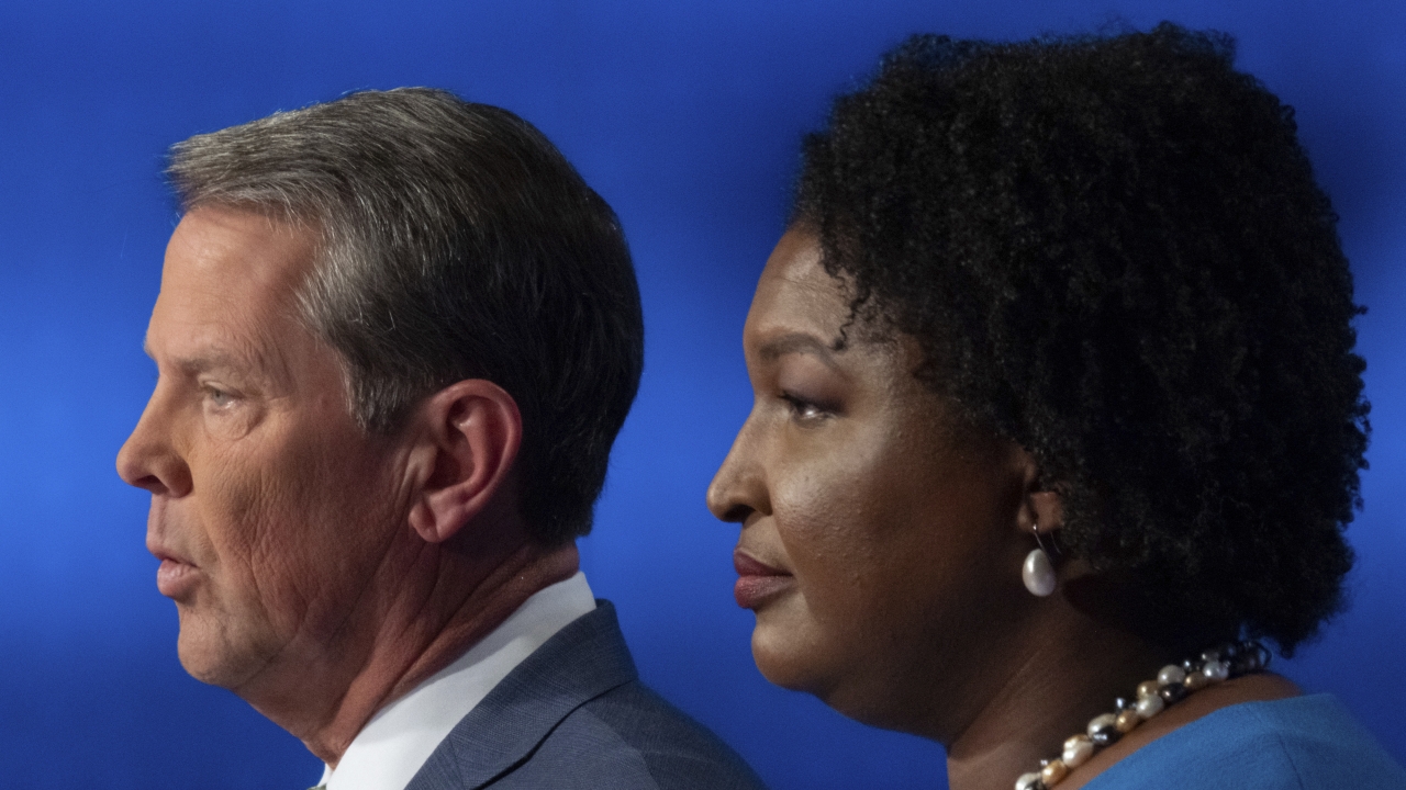 Republican Georgia Gov. Brian Kemp, left, and Democratic challenger Stacey Abrams.