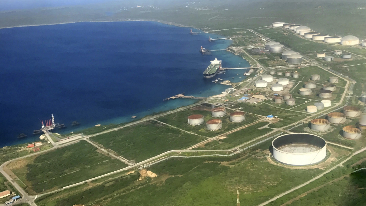 The Bullenbaai oil terminal sits along the coast of the Dutch Caribbean island of Curacao.
