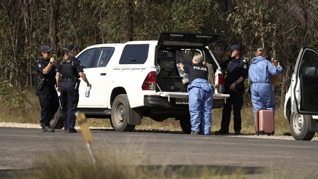 Police at the scene of a fatal shooting in Australia.