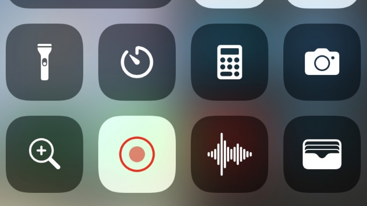 The Screen Record button on an iPhone