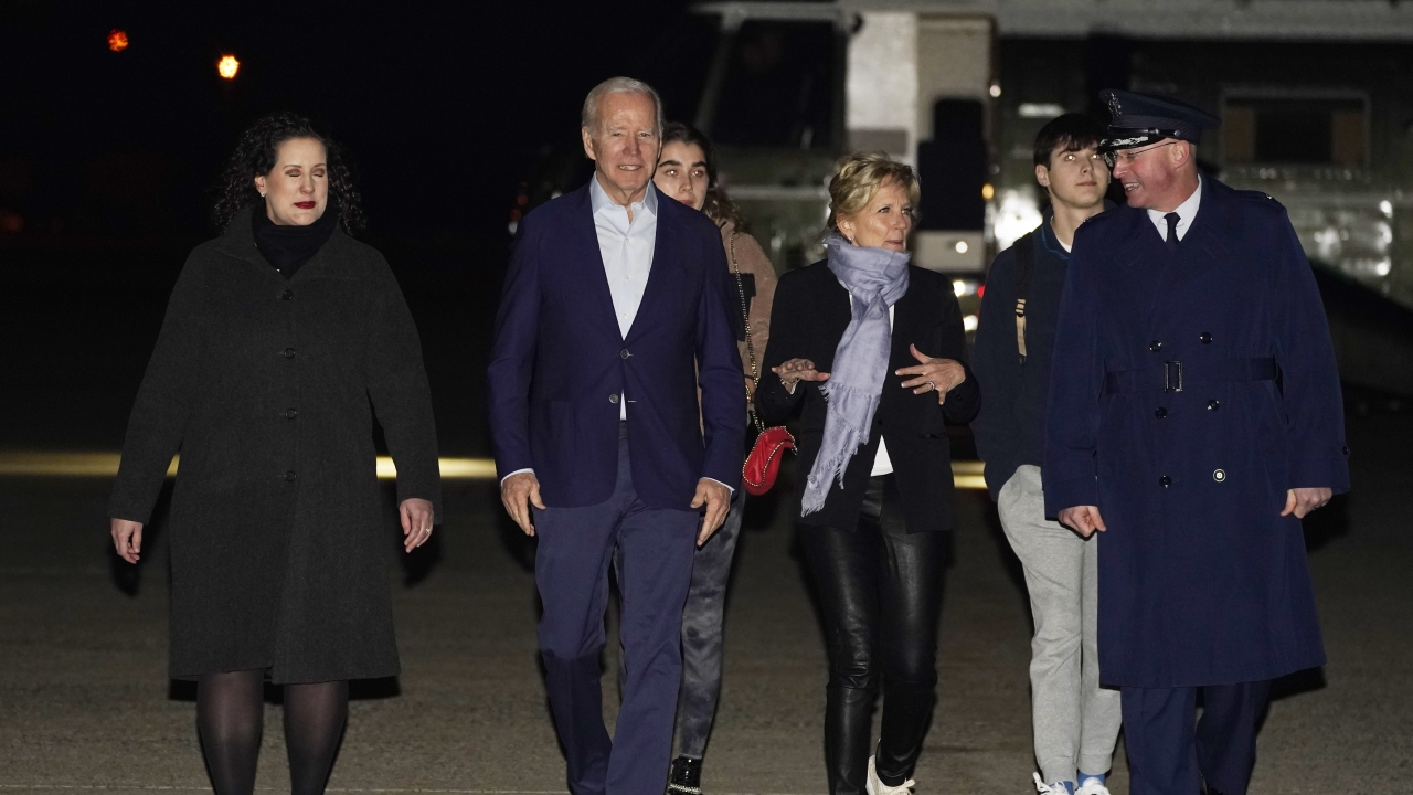 President Joe Biden and first lady Jill Biden arrive to board Air Force One at Andrews Air Force Base