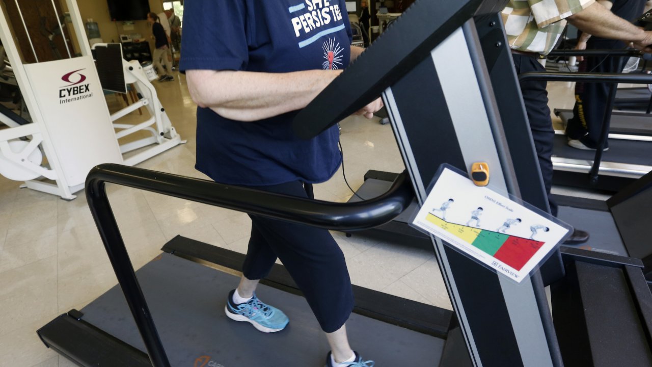 A person on a treadmill
